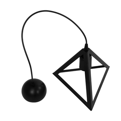 GLOBOSTAR® TRIANGLE 203-0159 Μοντέρνο Κρεμαστό Φωτιστικό Οροφής με Ντουί 1 x E27 AC 220-240V IP20 - Μάυρο - Μ24 x Π24 x Υ22cm
