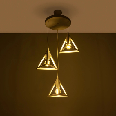 GLOBOSTAR® TRIANGLE 203-0164 Μοντέρνο Κρεμαστό Φωτιστικό Οροφής με Ντουί 3 x E27 AC 220-240V IP20 - Λευκό - Μ67 x Π67 x Υ50cm