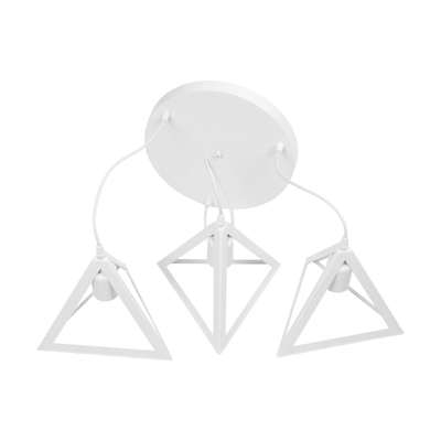 GLOBOSTAR® TRIANGLE 203-0164 Μοντέρνο Κρεμαστό Φωτιστικό Οροφής με Ντουί 3 x E27 AC 220-240V IP20 - Λευκό - Μ67 x Π67 x Υ50cm