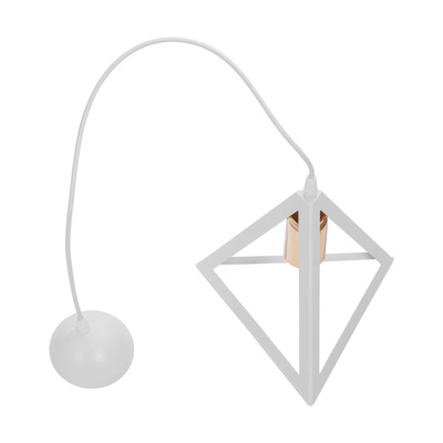 GLOBOSTAR® TRIANGLE 203-0165 Μοντέρνο Κρεμαστό Φωτιστικό Οροφής με Ντουί 1 x E27 AC 220-240V IP20 - Λευκό & Χάλκινο - Μ24 x Π24 x Υ22cm