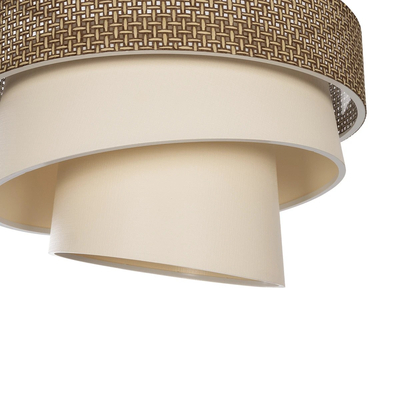 GLOBOSTAR® SIERA 203-0169 Μοντέρνο Κρεμαστό Φωτιστικό Οροφής με Ντουί 1 x E27 AC 220-240V IP20 - Καφέ & Μπεζ - Μ38 x Π38 x Υ26cm