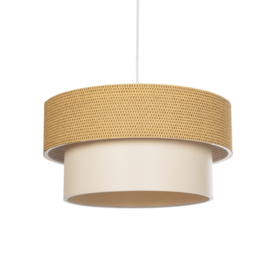 GLOBOSTAR® LIVA 203-0174 Μοντέρνο Κρεμαστό Φωτιστικό Οροφής με Ντουί 1 x E27 AC 220-240V IP20 - Μπεζ - Μ38 x Π38 x Υ30cm