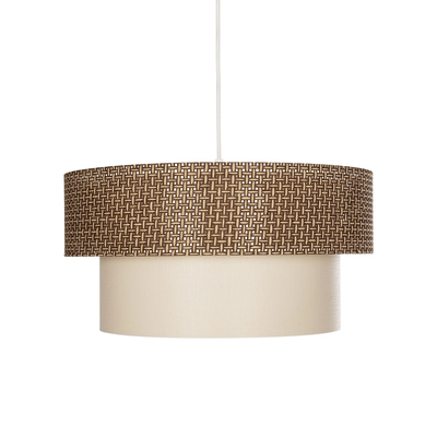 GLOBOSTAR® LIVA 203-0175 Μοντέρνο Κρεμαστό Φωτιστικό Οροφής με Ντουί 1 x E27 AC 220-240V IP20 - Καφέ & Μπεζ - Μ38 x Π38 x Υ30cm