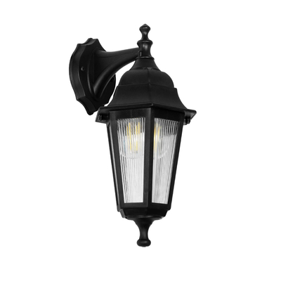 GLOBOSTAR® VITRO 203-0191 Vintage Φωτιστικό Τοίχου - Απλίκα με Ντουί 1 x E27 AC 220-240V IP44 - Μαύρο - Μ17 x Π20 x Υ36cm