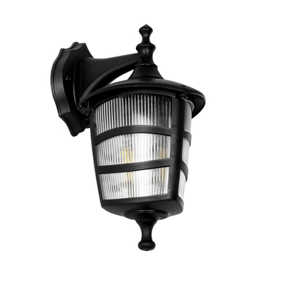 GLOBOSTAR® ZARDIN 203-0206 Vintage Φωτιστικό Τοίχου - Απλίκα με Ντουί 1 x E27 AC 220-240V IP44 - Μαύρο - Μ17 x Π22 x Υ30cm