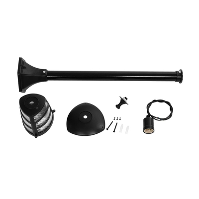 GloboStar® ZARDIN 203-0207 Vintage Επιδαπέδιο Φωτιστικό Κολωνάκι Κήπου Μονόφωτο 1 x E27 IP44 Μαύρο & Διάφανο Πλαστικό - Μ17 x Π17 x Υ92cm