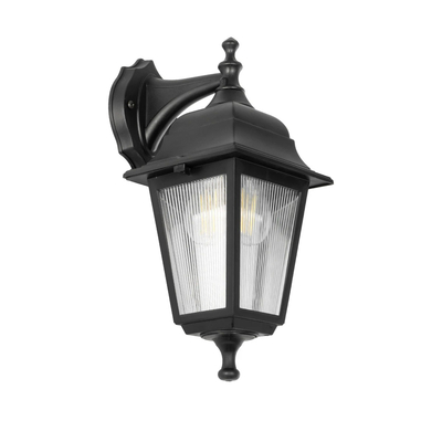 GLOBOSTAR® SOLME 203-0211 Vintage Φωτιστικό Τοίχου - Απλίκα με Ντουί 1 x E27 AC 220-240V IP44 - Μαύρο - Μ15 x Π20 x Υ35cm