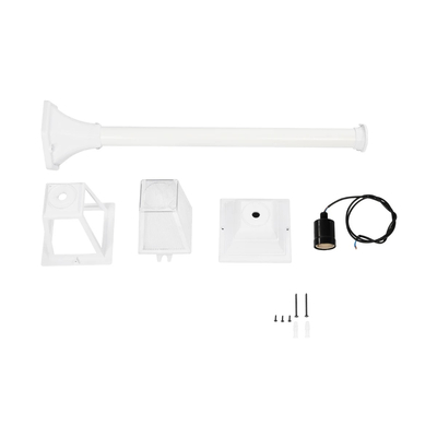 GloboStar® SOLME 203-0222 Vintage Επιδαπέδιο Φωτιστικό Κολωνάκι Κήπου Μονόφωτο 1 x E27 IP44 Λευκό & Διάφανο Πλαστικό - Μ22 x Π22 x Υ100cm