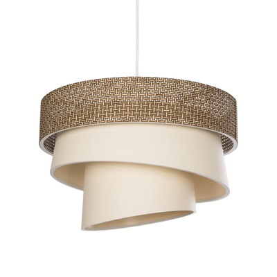 GLOBOSTAR® SIERA 203-0169 Μοντέρνο Κρεμαστό Φωτιστικό Οροφής με Ντουί 1 x E27 AC 220-240V IP20 - Καφέ & Μπεζ - Μ38 x Π38 x Υ26cm