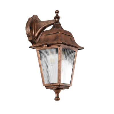 GLOBOSTAR® SOLME 203-0216 Vintage Φωτιστικό Τοίχου - Απλίκα με Ντουί 1 x E27 AC 220-240V IP44 - Χάλκινο - Μ15 x Π20 x Υ35cm