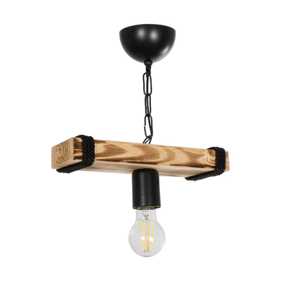 GLOBOSTAR® GLISTER 201-0001 Vintage Κρεμαστό Φωτιστικό Οροφής με Ντουί 1 x E27 AC 220-240V IP20 - Μπεζ & Μαύρο - Μ30 x Π9 x Υ10cm