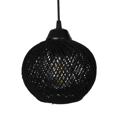 GLOBOSTAR® LUMA 201-0010 Vintage Κρεμαστό Φωτιστικό Οροφής με Ντουί 3 x E27 AC 220-240V IP20 - Μπεζ & Μαύρο - Μ55 x Π18 x Υ65cm