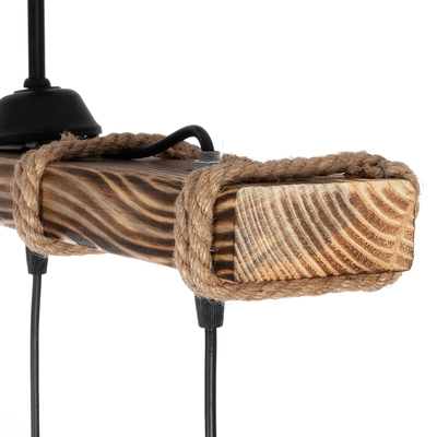 GLOBOSTAR® LUMA 201-0010 Vintage Κρεμαστό Φωτιστικό Οροφής με Ντουί 3 x E27 AC 220-240V IP20 - Μπεζ & Μαύρο - Μ55 x Π18 x Υ65cm