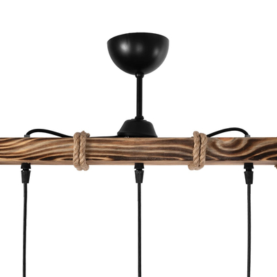 GLOBOSTAR® LUMA 201-0010 Vintage Κρεμαστό Φωτιστικό Οροφής με Ντουί 3 x E27 AC 220-240V IP20 - Μπεζ & Μαύρο - Μ55 x Π18 x Υ65cm