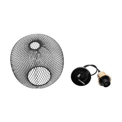 GLOBOSTAR® SOLUX 201-0019 Μοντέρνο Κρεμαστό Φωτιστικό Οροφής με Ντουί 1 x E27 AC 220-240V IP20 - Μαύρο & Χρυσό - Μ25 x Π25 x Υ32cm