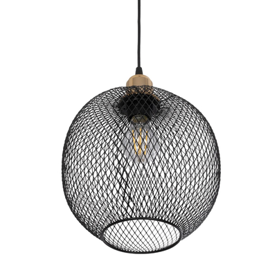 GLOBOSTAR® SOLUX 201-0019 Μοντέρνο Κρεμαστό Φωτιστικό Οροφής με Ντουί 1 x E27 AC 220-240V IP20 - Μαύρο & Χρυσό - Μ25 x Π25 x Υ32cm