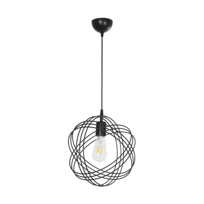 GLOBOSTAR® GLOWN 201-0023 Μοντέρνο Κρεμαστό Φωτιστικό Οροφής με Ντουί 1 x E27 AC 220-240V IP20 - Μαύρο - Μ30 x Π30 x Υ33cm