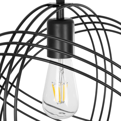 GLOBOSTAR® GLOWN 201-0023 Μοντέρνο Κρεμαστό Φωτιστικό Οροφής με Ντουί 1 x E27 AC 220-240V IP20 - Μαύρο - Μ30 x Π30 x Υ33cm