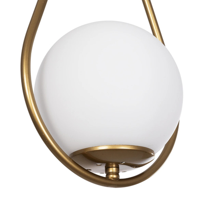 GLOBOSTAR® DROP 201-0034 Vintage Κρεμαστό Φωτιστικό Οροφής με Ντουί 1 x E27 AC 220-240V IP20 - Χρυσό & Λευκό - Μ20 x Π15 x Υ47cm