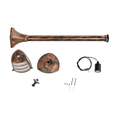 GloboStar® ZARDIN 203-0227 Vintage Επιδαπέδιο Φωτιστικό Κολωνάκι Κήπου Μονόφωτο 1 x E27 IP44 Χάλκινο & Διάφανο Πλαστικό - Μ17 x Π22 x Υ30cm