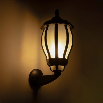 GLOBOSTAR® VERDI 203-0229 Vintage Φωτιστικό Τοίχου - Απλίκα με Ντουί 1 x E27 AC 220-240V IP44 - Μαύρο - Μ18 x Π25 x Υ40cm