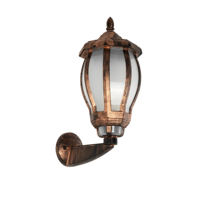 GLOBOSTAR® VERDI 203-0233 Vintage Φωτιστικό Τοίχου - Απλίκα με Ντουί 1 x E27 AC 220-240V IP44 - Χάλκινο - Μ18 x Π25 x Υ40cm