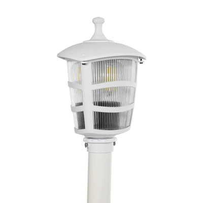 GloboStar® ZARDIN 203-0240 Vintage Επιδαπέδιο Φωτιστικό Κολωνάκι Κήπου Μονόφωτο 1 x E27 IP44 Λευκό & Διάφανο Πλαστικό - Μ17 x Π17 x Υ92cm