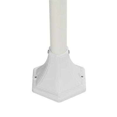 GloboStar® ZARDIN 203-0240 Vintage Επιδαπέδιο Φωτιστικό Κολωνάκι Κήπου Μονόφωτο 1 x E27 IP44 Λευκό & Διάφανο Πλαστικό - Μ17 x Π17 x Υ92cm