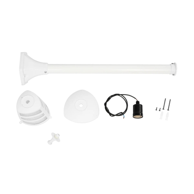 GloboStar® ZARDIN 203-0240 Vintage Επιδαπέδιο Φωτιστικό Κολωνάκι Κήπου Μονόφωτο 1 x E27 IP44 Λευκό & Διάφανο Πλαστικό - Μ17 x Π17 x Υ92cm