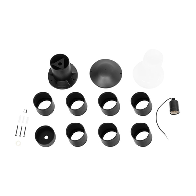 GloboStar® GARDENIO 203-0247 Μοντέρνο Επιδαπέδιο Φωτιστικό Κολωνάκι Κήπου Μονόφωτο 1 x E27 IP44 Μαύρο Πλαστικό - Μ17 x Π17 x Υ85cm