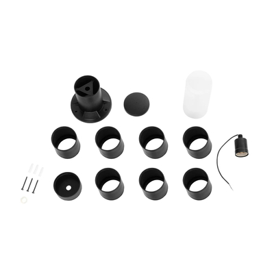 GloboStar® GARDENIO 203-0250 Μοντέρνο Επιδαπέδιο Φωτιστικό Κολωνάκι Κήπου Μονόφωτο 1 x E27 IP44 Μαύρο Πλαστικό - Μ15 x Π15 x Υ85cm