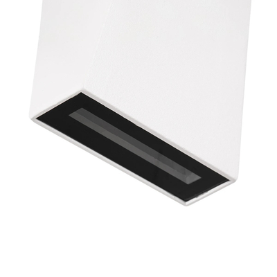 GLOBOSTAR® TRIANDE 60554 Μοντέρνο Φωτιστικό Τοίχου - Απλίκα LED 10W 1200lm 5°/60° AC 220-240V Αδιάβροχο IP65 Φυσικό Λευκό 4500K - Bridgelux COB Chip & TÜV SÜD Driver - Λευκό Ματ - Μ8.5 x Π8.5 x Υ20cm - 5 Χρόνια Εγγύηση