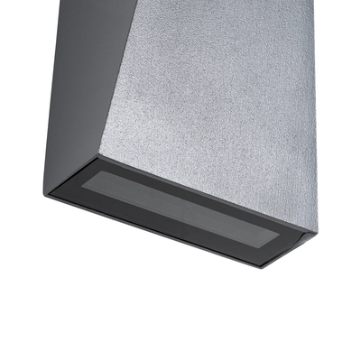 GLOBOSTAR® TRIANDE 60555 Μοντέρνο Φωτιστικό Τοίχου - Απλίκα LED 10W 1200lm 5°/60° AC 220-240V Αδιάβροχο IP65 Φυσικό Λευκό 4500K - Bridgelux COB Chip & TÜV SÜD Driver - Γκρι Ανθρακί Ματ - Μ8.5 x Π8.5 x Υ20cm - 5 Χρόνια Εγγύηση