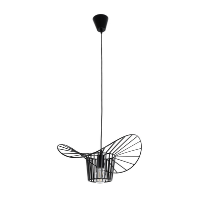 GLOBOSTAR® LUMINOVA 61462 Μοντέρνο Κρεμαστό Φωτιστικό Οροφής με Ντουί 1 x E27 AC 220-240V IP20 - Μαύρο - Μ40 x Π40 x Υ20cm