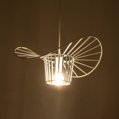 GLOBOSTAR® LUMINOVA 61463 Μοντέρνο Κρεμαστό Φωτιστικό Οροφής με Ντουί 1 x E27 AC 220-240V IP20 - Λευκό - Μ40 x Π40 x Υ20cm