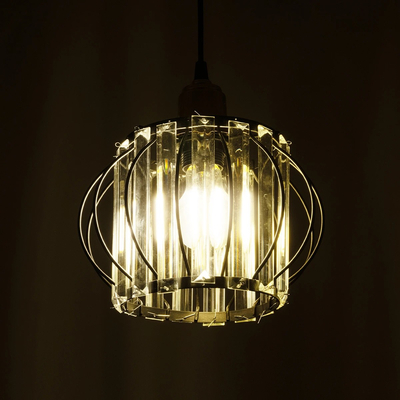 GLOBOSTAR® LUCERO 201-0078 Vintage Κρεμαστό Φωτιστικό Οροφής με Ντουί 1 x E27 AC 220-240V IP20 - Μαύρο & Διάφανο - Μ24 x Π24 x Υ24cm