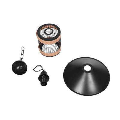 GLOBOSTAR® GLORA 201-0090 Vintage Κρεμαστό Φωτιστικό Οροφής με Ντουί 1 x E27 AC 220-240V IP20 - Μαύρο & Μπεζ - Μ30 x Π30 x Υ29cm