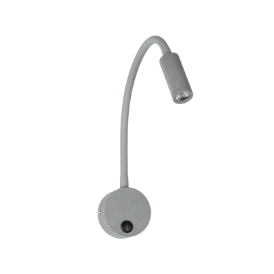 GLOBOSTAR® GOOSE 61689 Μοντέρνο Φωτιστικό Τοίχου - Απλίκα Ξενοδοχείου Reading Light LED 3W 300lm 36° AC 220-240V IP20 Θερμό Λευκό 2700K - CREE XPE Chip & TÜV SÜD Driver - Γκρι Ανθρακί Ματ - Μ6.5 x Π15 x Υ24.5cm - 3 Χρόνια Εγγύηση