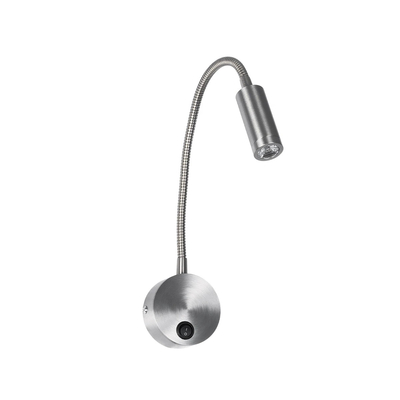 GLOBOSTAR® GOOSE 61691 Μοντέρνο Φωτιστικό Τοίχου - Απλίκα Ξενοδοχείου Reading Light LED 3W 300lm 36° AC 220-240V IP20 Θερμό Λευκό 2700K - CREE XPE Chip & TÜV SÜD Driver - Νίκελ Βούρτσας - Μ6.5 x Π15 x Υ24.5cm - 3 Χρόνια Εγγύηση