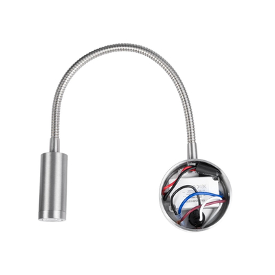 GLOBOSTAR® GOOSE 61691 Μοντέρνο Φωτιστικό Τοίχου - Απλίκα Ξενοδοχείου Reading Light LED 3W 300lm 36° AC 220-240V IP20 Θερμό Λευκό 2700K - CREE XPE Chip & TÜV SÜD Driver - Νίκελ Βούρτσας - Μ6.5 x Π15 x Υ24.5cm - 3 Χρόνια Εγγύηση
