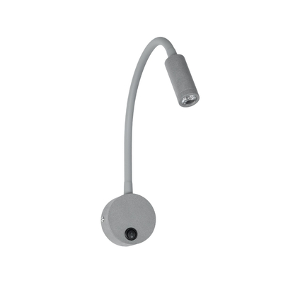 GLOBOSTAR® GOOSE 61689 Μοντέρνο Φωτιστικό Τοίχου - Απλίκα Ξενοδοχείου Reading Light LED 3W 300lm 36° AC 220-240V IP20 Θερμό Λευκό 2700K - CREE XPE Chip & TÜV SÜD Driver - Γκρι Ανθρακί Ματ - Μ6.5 x Π15 x Υ24.5cm - 3 Χρόνια Εγγύηση