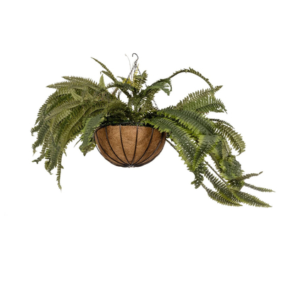 GloboStar® Artificial Garden FERN HANGING PLANT 20622 Τεχνητό Κρεμαστό Διακοσμητικό Φυτό Φτέρης Π90 x Μ90 x Y70cm