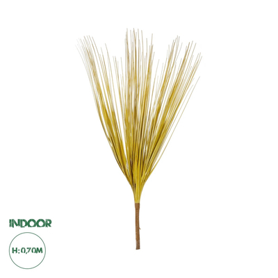 GloboStar® Artificial Garden YELLOW GRASS BOUQUET 21159 Τεχνητό Διακοσμητικό Μπουκέτο Grass Κίτρινο Y70cm