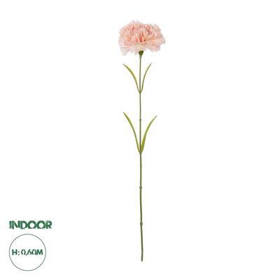 GloboStar® Artificial Garden PALE PING CARNATION BRANCH 21208 Τεχνητό Διακοσμητικό Κλαδί Γαρίφαλο Απαλό Ρόζ Y60cm