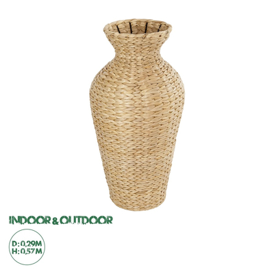 GloboStar® Artificial Garden HAVANA 21229 Διακοσμητικό Πλεκτό Καλάθι - Κασπώ Γλάστρα - Flower Pot Μπεζ Π29 x M29 x Υ57cm