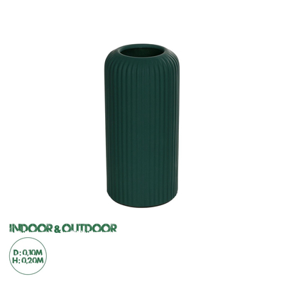 GloboStar® Artificial Garden KUTA 21256 Διακοσμητικό Κεραμικό Βάζo Πράσινο Π10 x Μ10 x Υ20 cm