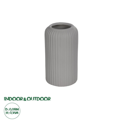 GloboStar® Artificial Garden LOVINA 21257 Διακοσμητικό Κεραμικό Βάζo Γκρι Π9 x Μ9 x Υ16 cm