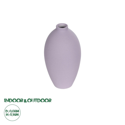 GloboStar® Artificial Garden AMETHYST 21267 Διακοσμητικό Κεραμικό Βάζo Μωβ Π8 x Μ8 x Υ14cm