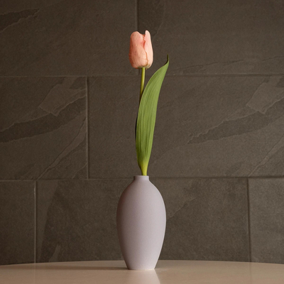 GloboStar® Artificial Garden AMETHYST 21267 Διακοσμητικό Κεραμικό Βάζo Μωβ Π8 x Μ8 x Υ14cm