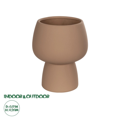 GloboStar® Artificial Garden AMBER 21269 Διακοσμητικό Κεραμικό Βάζo Καφέ Π17 x Μ17 x Υ20cm